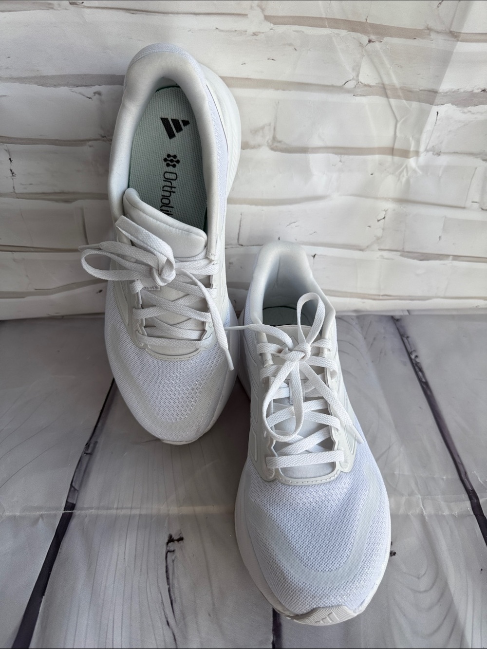 adidas Ortholite White Mesh Lace-Up Sneakers
